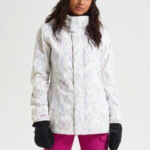 Burton Ski or Snowboard Jacket | 2L | Small | White Pattern